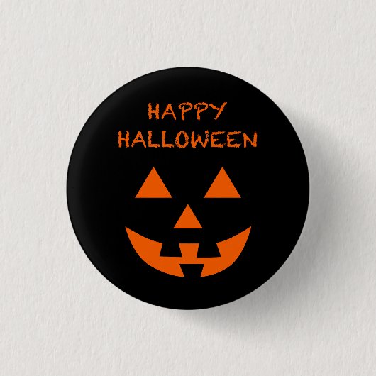 Frohe Halloween Jack O’ Lantern Face Fun Halloween Button (Vorderseite)