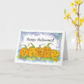 Frohe Halloween Jack-O-Lantern Pumpkins Karte (Gelbe Blume)