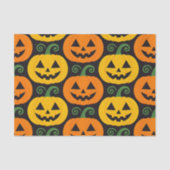 Frohe Halloween Jack-O'-Lanterns & Swirling Vines Seidenpapier (Vorderseite)