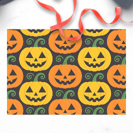 Frohe Halloween Jack-O'-Lanterns & Swirling Vines Seidenpapier