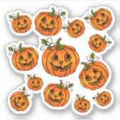 Frohe Halloween-Jack-o-Laterne, Trick-to-Leckerei Aufkleber (Vorderseite)