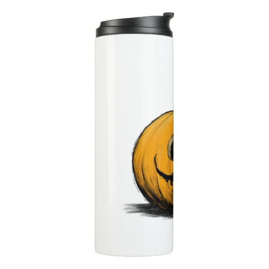 Frohe Halloween Jack O'Lantern Adult Natural Thermosbecher (Nach links gedreht)