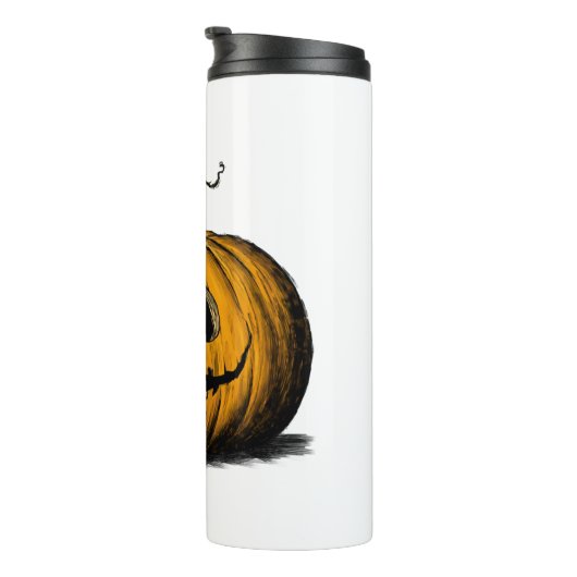 Frohe Halloween Jack O'Lantern Adult Natural Thermosbecher (Nach rechts gedreht)