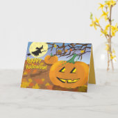 Frohe Halloween! Karte (Gelbe Blume)