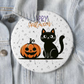 Frohe Halloween-Katze & Kürbis Button (Beispiel)