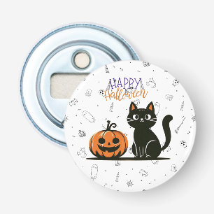 Frohe Halloween-Katze & Kürbis Flaschenöffner