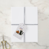 Frohe Halloween-Katze & Kürbis Geschenkanhänger (Mit Garn)