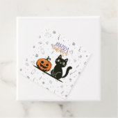 Frohe Halloween-Katze & Kürbis Geschenkanhänger (Beispiel)