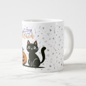 Frohe Halloween-Katze & Kürbis Jumbo-Tasse (Vorderseite Rechts)