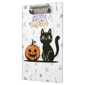 Frohe Halloween-Katze & Kürbis Klemmbrett (Links)