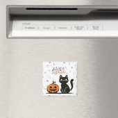 Frohe Halloween-Katze & Kürbis Magnet (In Situ (Geschirrspüler))