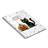 Frohe Halloween-Katze & Kürbis Notizblock (Rechte Seite)