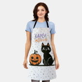 Frohe Halloween-Katze & Kürbis Schürze (Getragen)