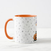 Frohe Halloween-Katze & Kürbis Tasse (Links)
