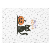 Frohe Halloween-Katze & Kürbis Tischdecke (Vorderseite (Horizontal))
