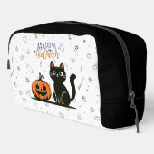 Frohe Halloween-Katze & Kürbis Waschbeutel (Rechte Ecke)