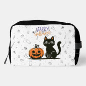 Frohe Halloween-Katze & Kürbis Waschbeutel (Rückseite)