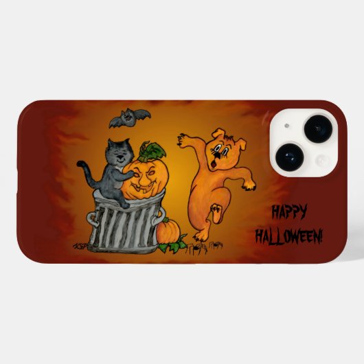 Frohe Halloween! Katzen-Hund und Spider Case-Mate iPhone Hülle (Rückseite (Horizontal))