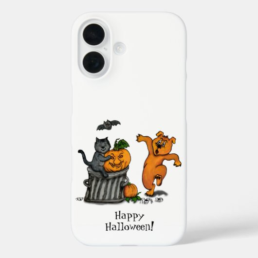 Frohe Halloween! Katzen-Hund und Spider Case-Mate iPhone Hülle (Rückseite)