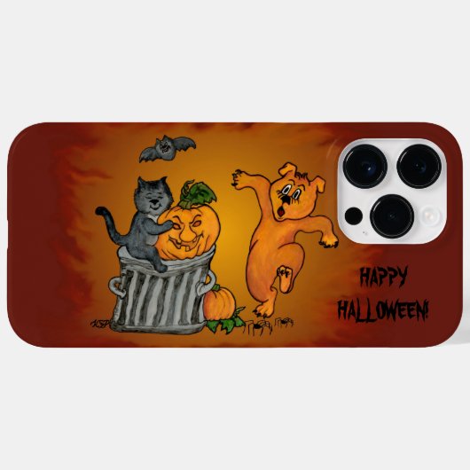 Frohe Halloween! Katzen-Hund und Spider Case-Mate iPhone Hülle (Rückseite (Horizontal))