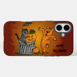 Frohe Halloween! Katzen-Hund und Spider iPhone 16 Plus Hülle