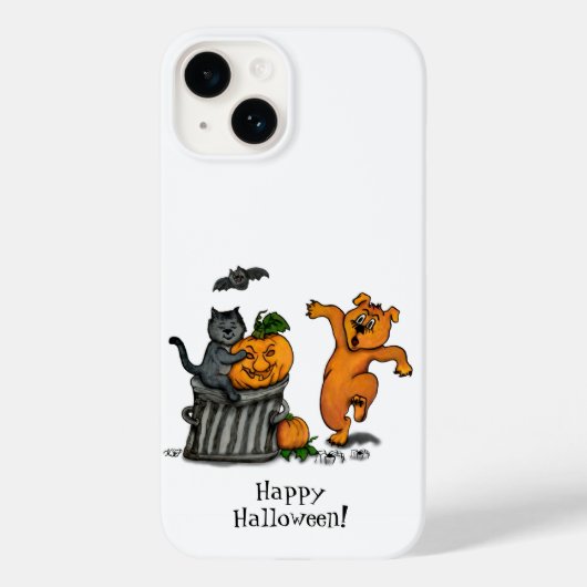 Frohe Halloween! Katzen-Hund und Spider Case-Mate iPhone Hülle (Rückseite)