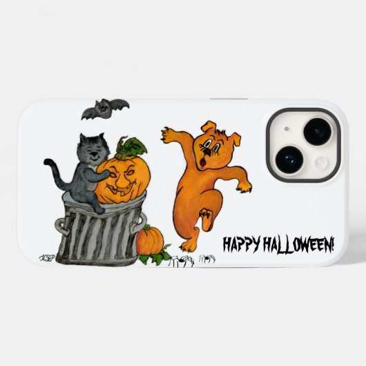 Frohe Halloween! Katzen-Hund und Spider Case-Mate iPhone Hülle (Rückseite (Horizontal))