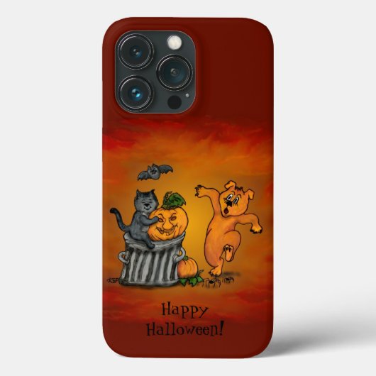 Frohe Halloween! Katzen-Hund und Spider Case-Mate iPhone Hülle (Rückseite)