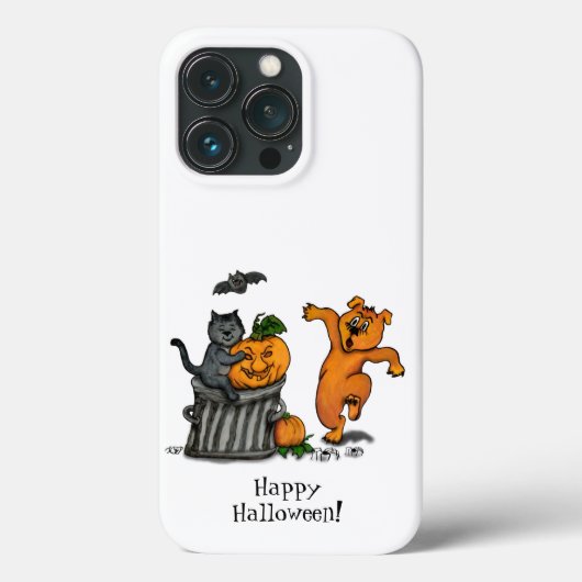 Frohe Halloween! Katzen-Hund und Spider Case-Mate iPhone Hülle (Rückseite)