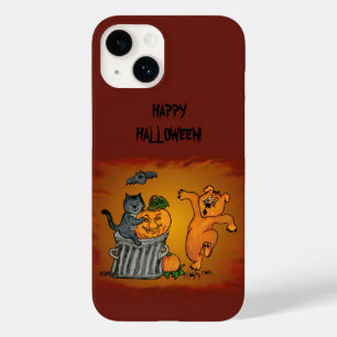 Frohe Halloween! Katzen-Hund und Spider Case-Mate iPhone 14 Hülle