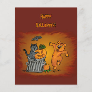 Frohe Halloween! Katzen-Hund und Spider Flyer