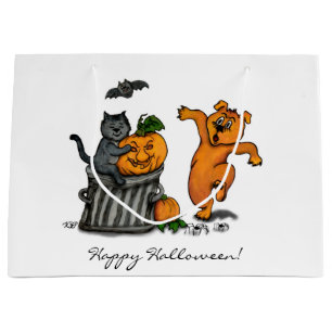 Frohe Halloween! Katzen-Hund und Spider Große Geschenktüte