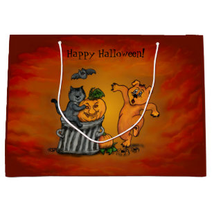 Frohe Halloween! Katzen-Hund und Spider Große Geschenktüte