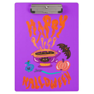 Frohe Halloween Katzenliebhaber Hexe-Tasse Kaffee Klemmbrett