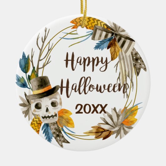 Frohe Halloween-Keramik Keramik Ornament (Vorne)