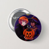 Frohe Halloween-Kostüme Button (Vorne & Hinten)