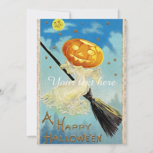 Frohe Halloween-Kürbis-Hexe (Vorderseite)