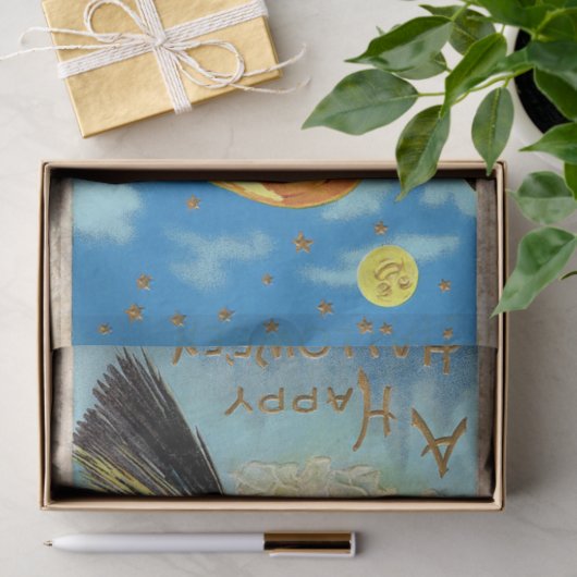 Frohe Halloween-Kürbis-Hexe Seidenpapier (Geschenk)