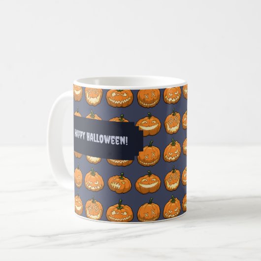 Frohe Halloween! Kürbislaterne Pumpkin Pattern Kaffeetasse (Vorderseite Links)