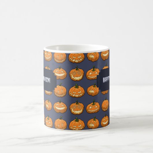 Frohe Halloween! Kürbislaterne Pumpkin Pattern Kaffeetasse (Mittel)