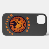 Frohe Halloween Laternenschwarze Katzen Spinnen un Case-Mate iPhone Hülle (Rückseite (Horizontal))