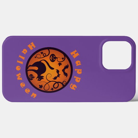 Frohe Halloween Laternenschwarze Katzen Spinnen un Case-Mate iPhone Hülle (Rückseite (Horizontal))