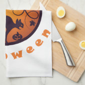 Frohe Halloween Laternenschwarze Katzen Spinnen un Geschirrtuch (Viertel Falte)