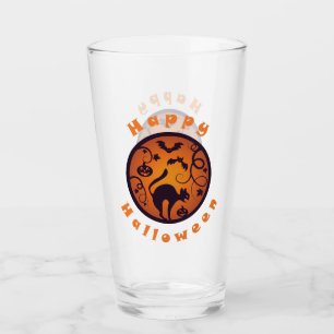 Frohe Halloween Laternenschwarze Katzen Spinnen un Glas