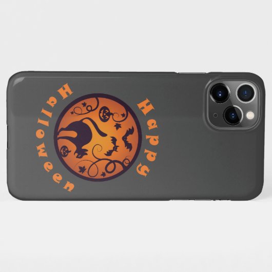 Frohe Halloween Laternenschwarze Katzen Spinnen un iPhone Hülle (Rückseite (Horizontal))