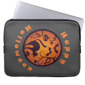 Frohe Halloween Laternenschwarze Katzen Spinnen un Laptopschutzhülle (Vorderseite)