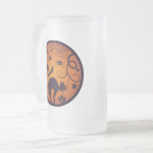 Frohe Halloween Laternenschwarze Katzen Spinnen un Mattglas Bierglas (Vorderseite Links)