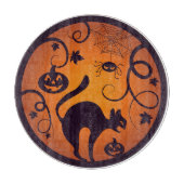 Frohe Halloween Laternenschwarze Katzen Spinnen un Schneidebrett (Vorderseite)