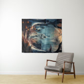 Frohe Halloween-Mama auf einem Friedhof Wandteppich (Beispiel (Horizontal))