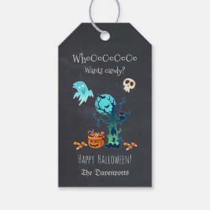 Frohe Halloween mit Gespenstern Fledermäuse Skulls Geschenkanhänger